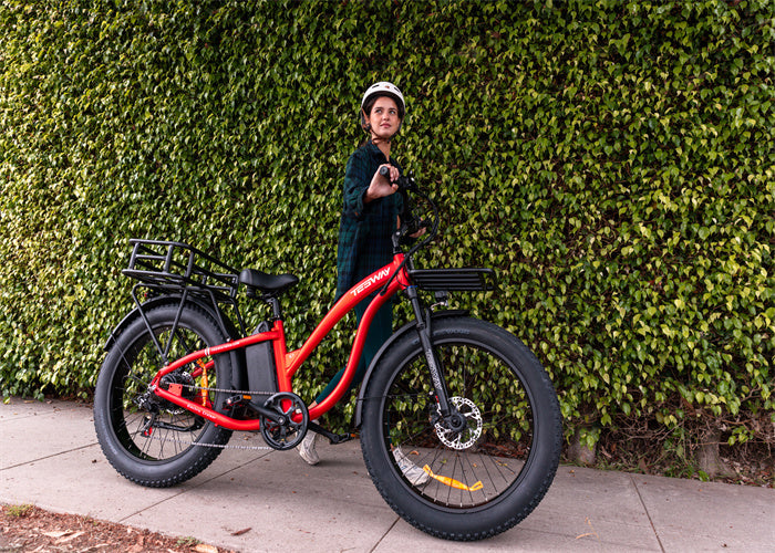 Tesway red fat tire ebike S7