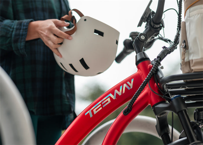 Tesway red eletric fat tire bike