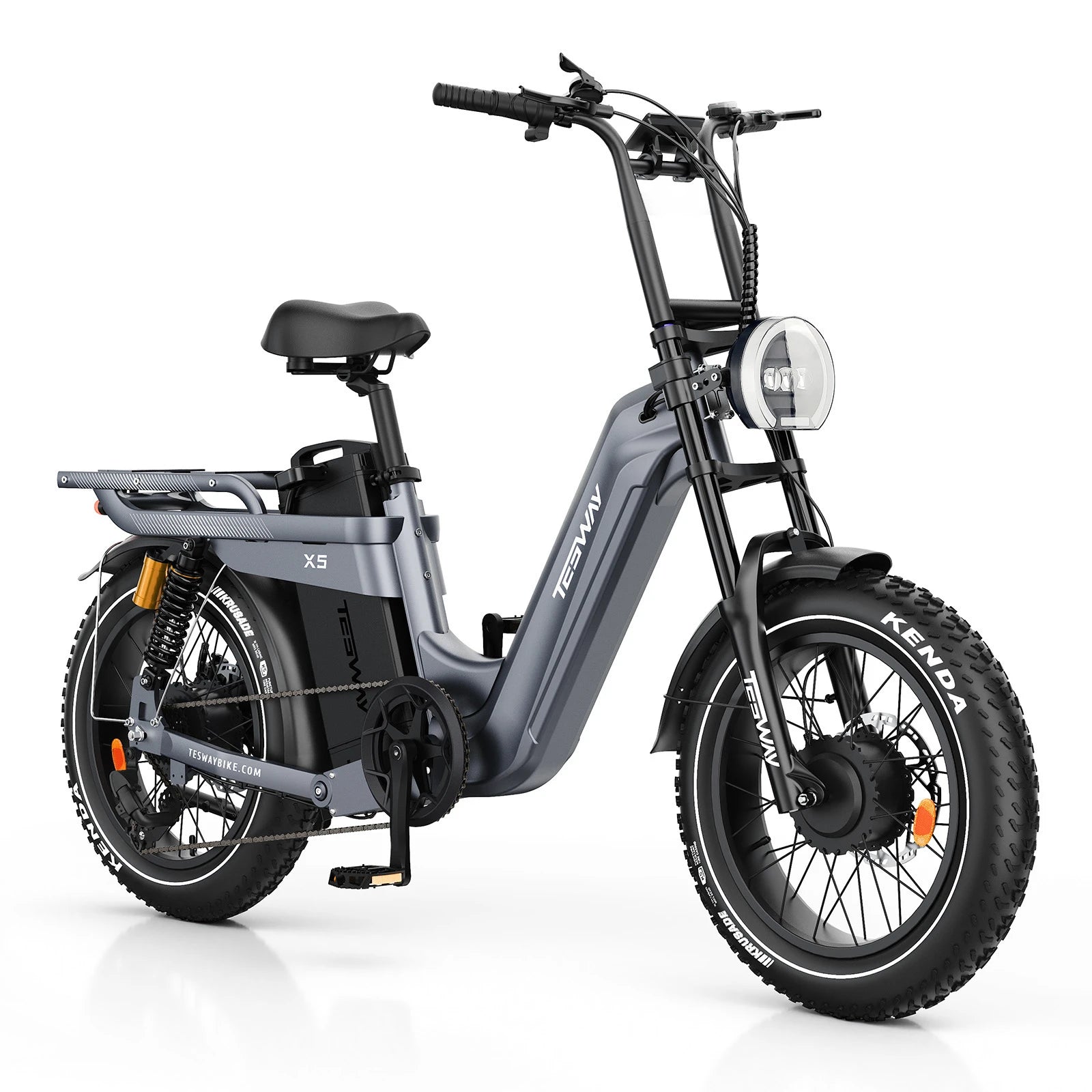 TESWAY X5 AWD Step-Thru E-Bike – Easy Mount 3600W Dual Motor