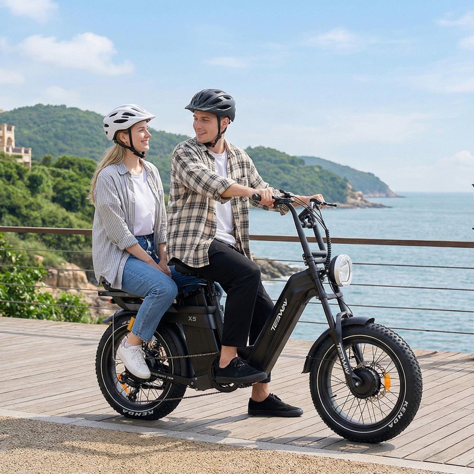 TESWAY X5 AWD Step-Thru E-Bike β Easy Mount 3600W Dual Motor