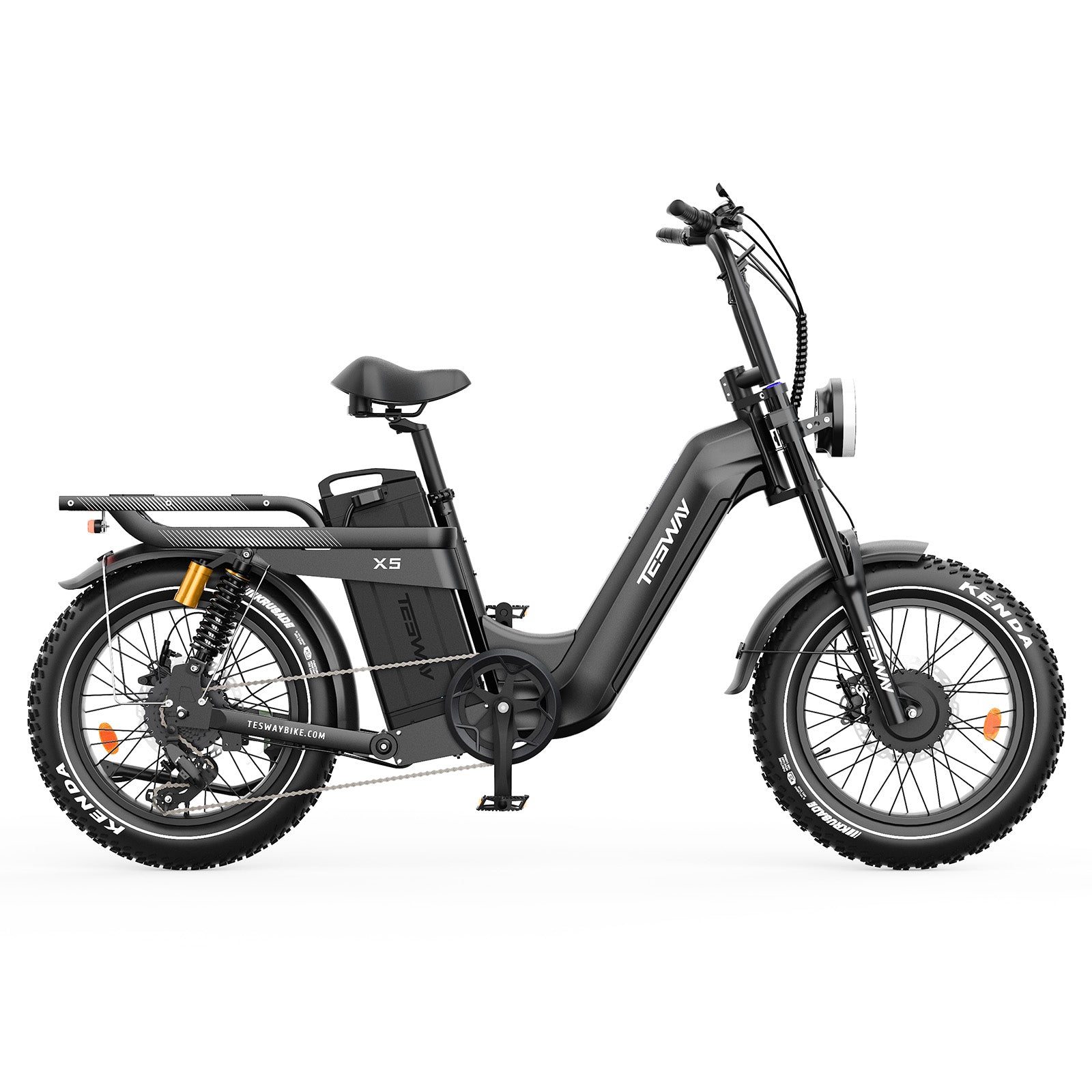 TESWAY X5 AWD Step-Thru E-Bike β Easy Mount 3600W Dual Motor