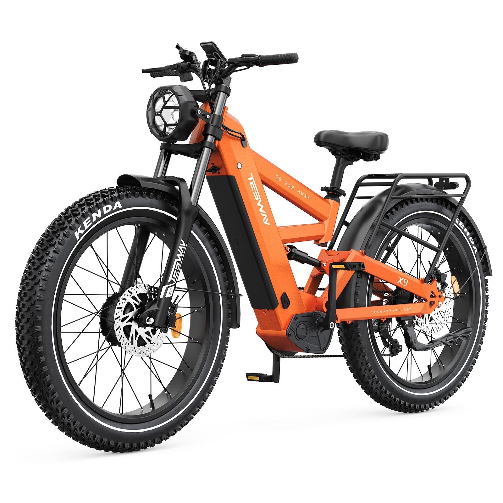 TESWAY X9 Ultra 60V 4000W Peak Power Dual Motor Electric Mountain Bike Orange / 60V 25AH
