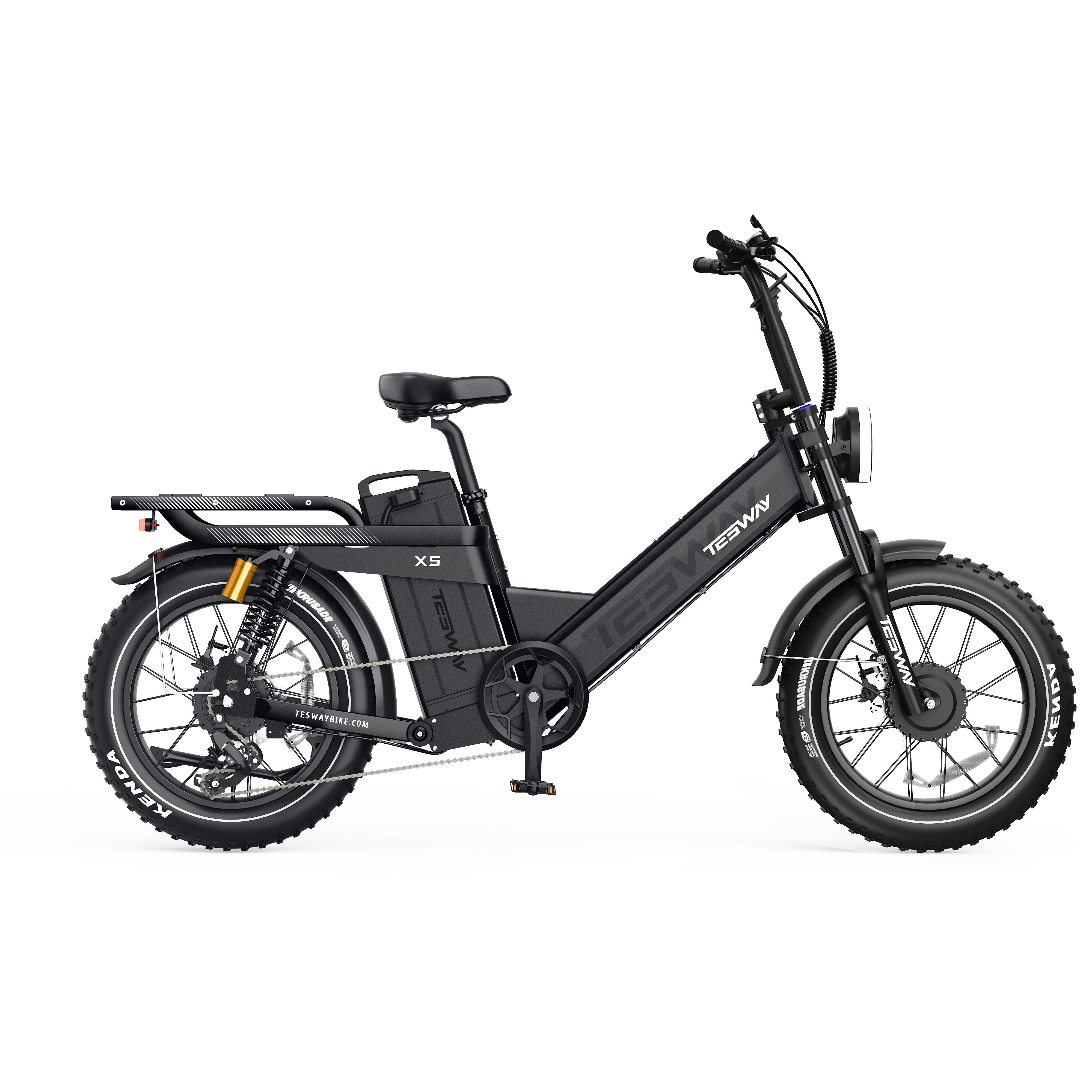 TESWAY X5 AWD Step-Thru E-Bike – Easy Mount 3000W Dual Motor