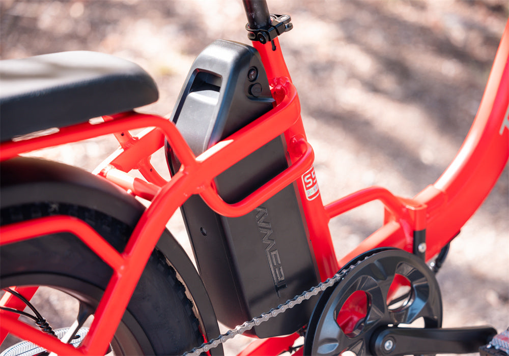 Red TESWAY Electric bike