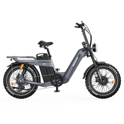 TESWAY X5 AWD Step-Thru E-Bike – Easy Mount 3600W Dual Motor