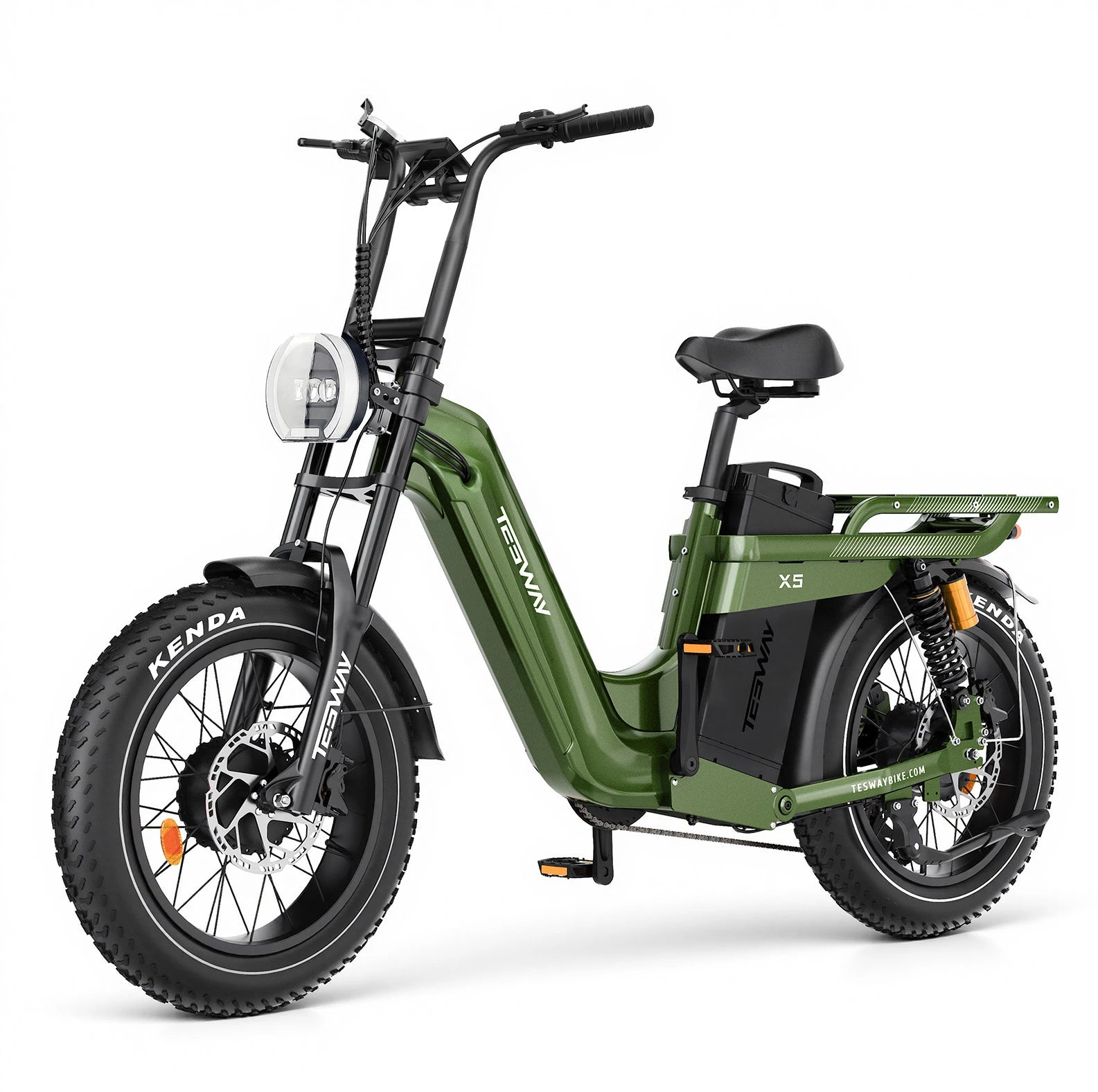 TESWAY X5 AWD Step-Thru E-Bike – Easy Mount 3600W Dual Motor