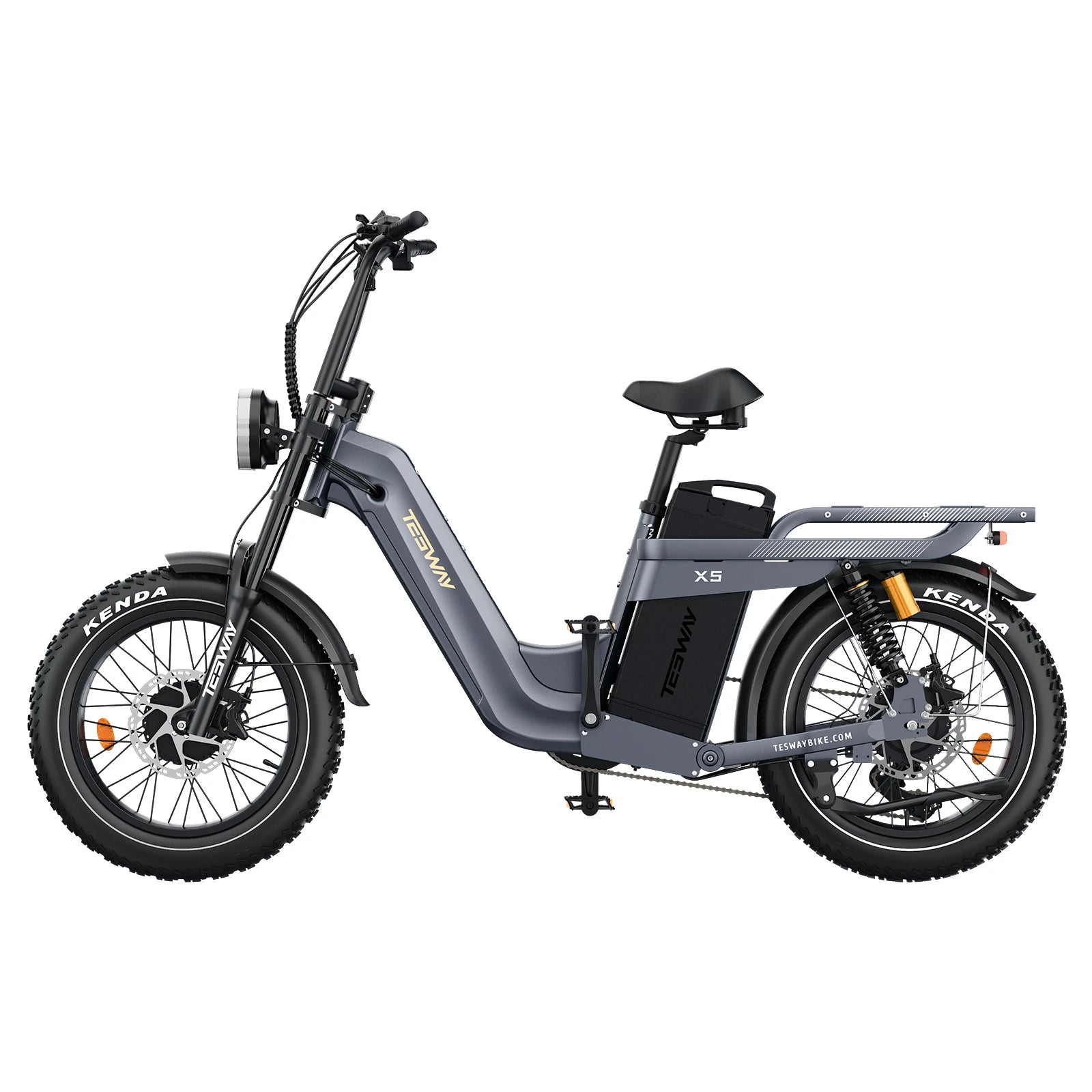 TESWAY X5 AWD Step-Thru E-Bike – Easy Mount 3600W Dual Motor