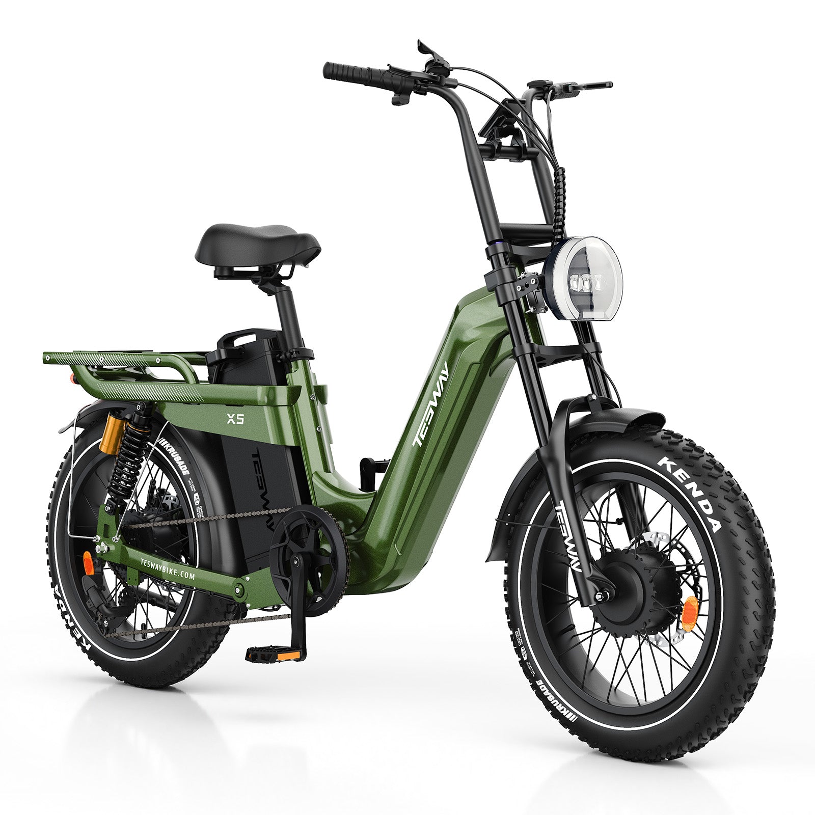 TESWAY X5 AWD Step-Thru E-Bike – Easy Mount 3600W Dual Motor