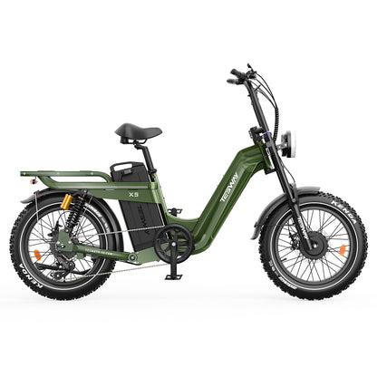 TESWAY X5 AWD Step-Thru E-Bike – Easy Mount 3600W Dual Motor